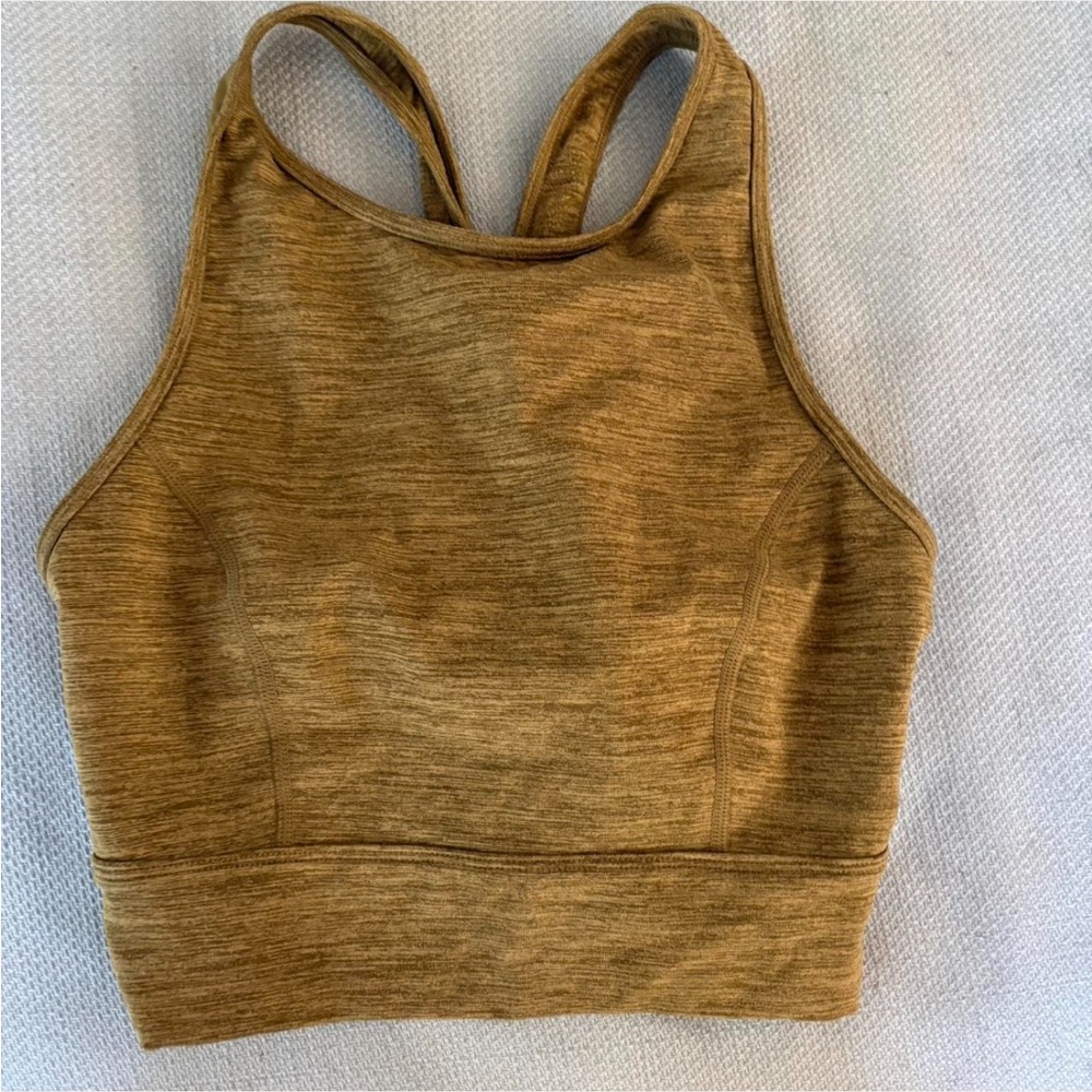 Green longline sports bra